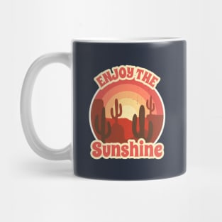 Enjoy The Sunshine / Retro Design / Camping Lovers / Desert / Cactus Mug